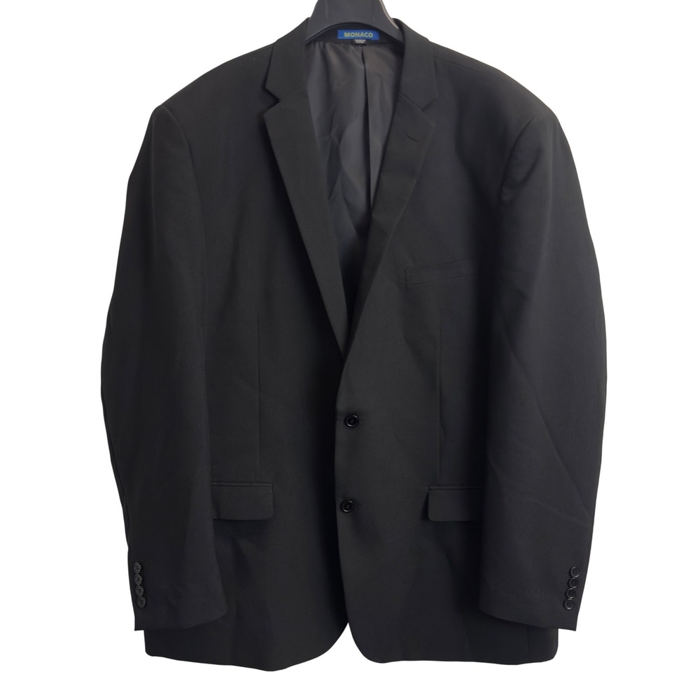 Monaco Men's Nicolas Black Two Button Blazer Suit Jacket 54L